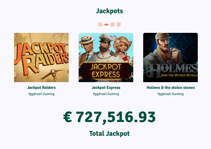 Jackpots de Staxino Casino